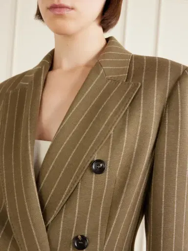 Max Mara Balta Double-breasted Striped Jersey Blazer | Thumbnail 4 Max Mara Balta Double-breasted Striped Jersey Blazer | Thumbnail 4