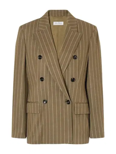 Max Mara Balta Double-breasted Striped Jersey Blazer | Thumbnail 1 Max Mara Balta Double-breasted Striped Jersey Blazer | Thumbnail 1