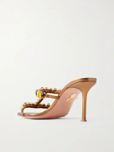 Aquazzura Mystic Stone 75 Crystal-embellished Leather Sandals | Thumbnail 3 Aquazzura Mystic Stone 75 Crystal-embellished Leather Sandals | Thumbnail 3