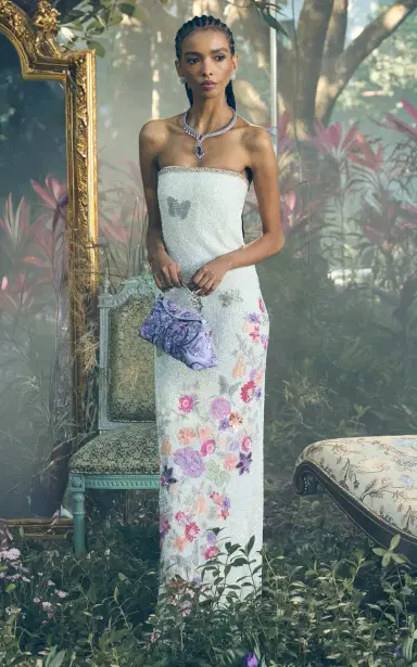 LA FUORI Bianca Moonlight Floral Embellished Tulle Midi Dress | Thumbnail 5 LA FUORI Bianca Moonlight Floral Embellished Tulle Midi Dress | Thumbnail 5