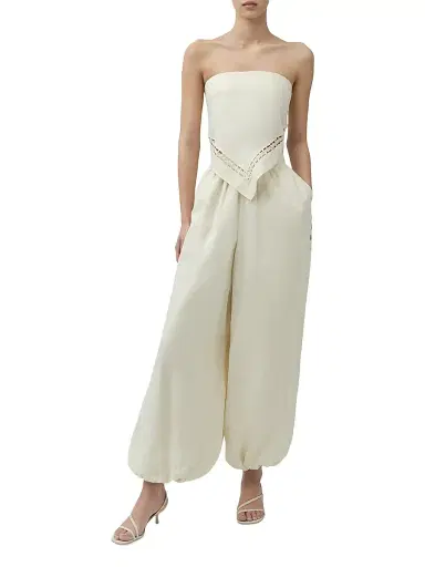 Simkhai Women's Selah Lace-Detail Linen-Blend Balloon Pants - Sand - Size 8 | Thumbnail 2 Simkhai Women's Selah Lace-Detail Linen-Blend Balloon Pants - Sand - Size 8 | Thumbnail 2
