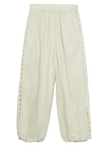 Simkhai Women's Selah Lace-Detail Linen-Blend Balloon Pants - Sand - Size 8 | Thumbnail 1 Simkhai Women's Selah Lace-Detail Linen-Blend Balloon Pants - Sand - Size 8 | Thumbnail 1