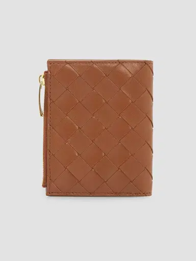 Bottega Veneta Women's Intrecciato Leather Bifold Wallet - Tannin Gold | Thumbnail 4 Bottega Veneta Women's Intrecciato Leather Bifold Wallet - Tannin Gold | Thumbnail 4