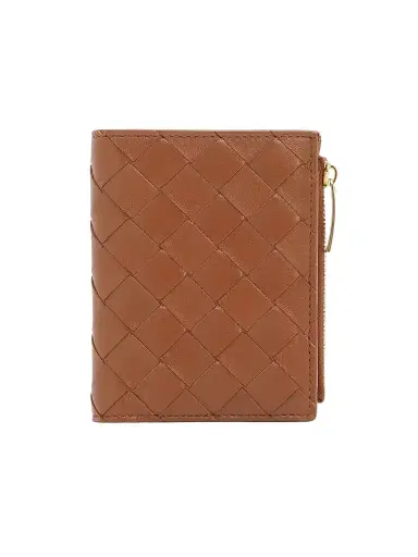 Bottega Veneta Women's Intrecciato Leather Bifold Wallet - Tannin Gold | Thumbnail 1 Bottega Veneta Women's Intrecciato Leather Bifold Wallet - Tannin Gold | Thumbnail 1