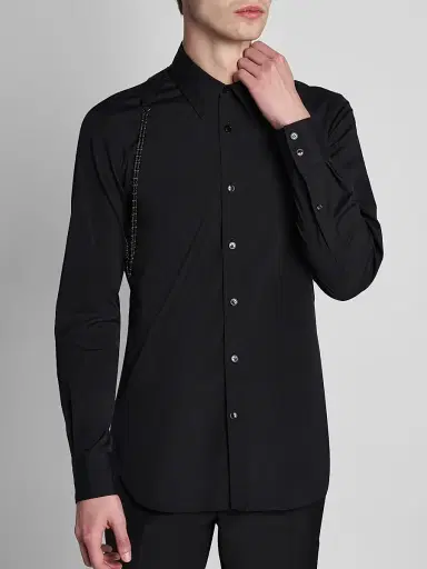 Alexander McQueen Men's Jewelry Harness Shirt - Black - Size 17.5 | Thumbnail 6 Alexander McQueen Men's Jewelry Harness Shirt - Black - Size 17.5 | Thumbnail 6