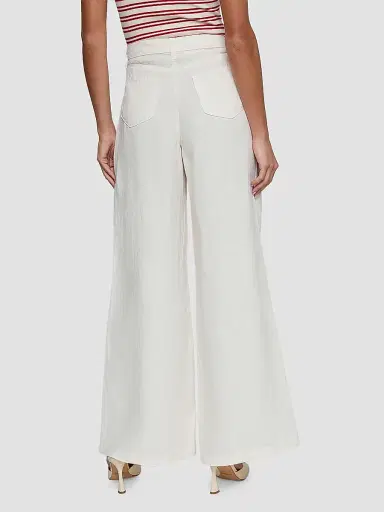L'Agence Women's Amara Linen High-Rise Wide-Leg Pants - Vintage White | Thumbnail 3 L'Agence Women's Amara Linen High-Rise Wide-Leg Pants - Vintage White | Thumbnail 3