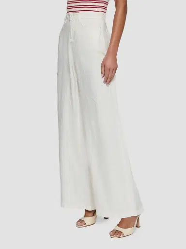 L'Agence Women's Amara Linen High-Rise Wide-Leg Pants - Vintage White | Thumbnail 5 L'Agence Women's Amara Linen High-Rise Wide-Leg Pants - Vintage White | Thumbnail 5