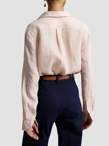 Polo Ralph Lauren Women's Striped Linen Classic-Fit Shirt - White Multi | Thumbnail 3 Polo Ralph Lauren Women's Striped Linen Classic-Fit Shirt - White Multi | Thumbnail 3