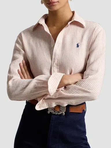 Polo Ralph Lauren Women's Striped Linen Classic-Fit Shirt - White Multi | Thumbnail 4 Polo Ralph Lauren Women's Striped Linen Classic-Fit Shirt - White Multi | Thumbnail 4
