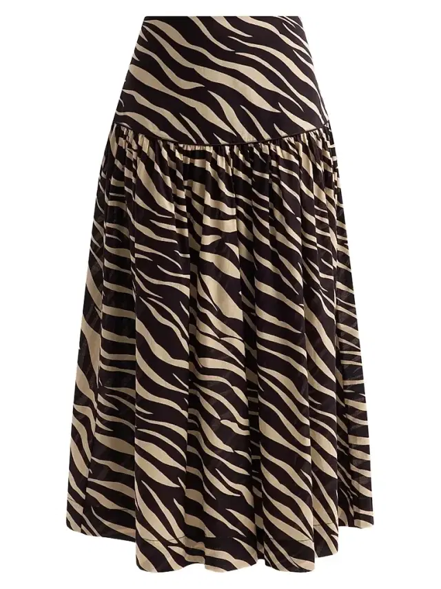 Women's Feyre Zebra-Striped Drop-Waist Skirt - Zebra Women's Feyre Zebra-Striped Drop-Waist Skirt - Zebra
