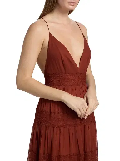 Ronny Kobo Women's Rune Tiered Lace-Trimmed Maxi Dress - Russet | Thumbnail 6 Ronny Kobo Women's Rune Tiered Lace-Trimmed Maxi Dress - Russet | Thumbnail 6