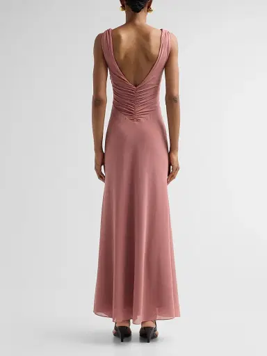 Ronny Kobo Women's Carnelian Ruffle Cut-Out Maxi Dress - Cameo Brown | Thumbnail 3 Ronny Kobo Women's Carnelian Ruffle Cut-Out Maxi Dress - Cameo Brown | Thumbnail 3