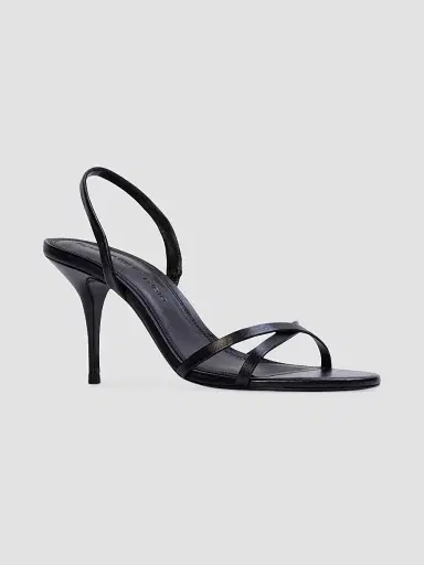 Black Suede Studio Women's Jolla 80MM Leather Slingback Sandals - Black Leather - Size 12 | Thumbnail 2 Black Suede Studio Women's Jolla 80MM Leather Slingback Sandals - Black Leather - Size 12 | Thumbnail 2