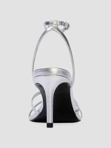 Black Suede Studio Women's Miley 70MM Metallic Sandals - Silver Metallic Leather - Size 10 | Thumbnail 4 Black Suede Studio Women's Miley 70MM Metallic Sandals - Silver Metallic Leather - Size 10 | Thumbnail 4