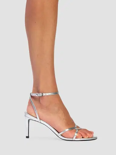 Black Suede Studio Women's Miley 70MM Metallic Sandals - Silver Metallic Leather - Size 10 | Thumbnail 5 Black Suede Studio Women's Miley 70MM Metallic Sandals - Silver Metallic Leather - Size 10 | Thumbnail 5