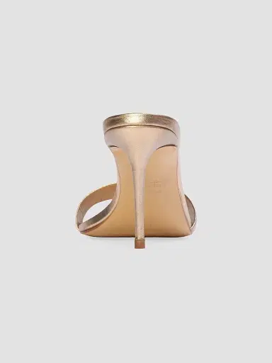 Black Suede Studio Women's Naomi 80MM Metallic Mule Sandals | Thumbnail 4 Black Suede Studio Women's Naomi 80MM Metallic Mule Sandals | Thumbnail 4