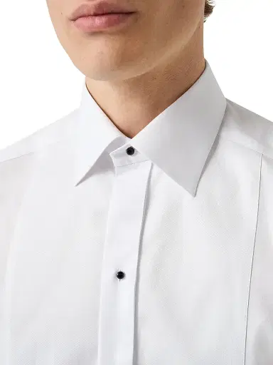 Eton Men's Dobby Stud-Front Slim-Fit Evening Shirt - White | Thumbnail 5 Eton Men's Dobby Stud-Front Slim-Fit Evening Shirt - White | Thumbnail 5