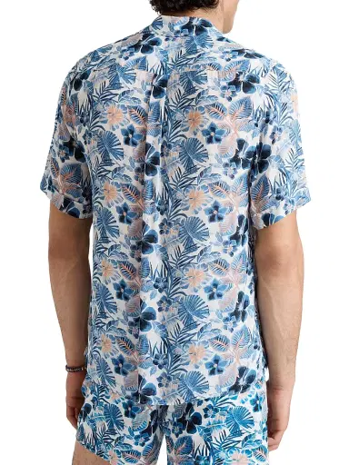 Vilebrequin Men's Island Flowers Bowling Shirt - White | Thumbnail 4 Vilebrequin Men's Island Flowers Bowling Shirt - White | Thumbnail 4
