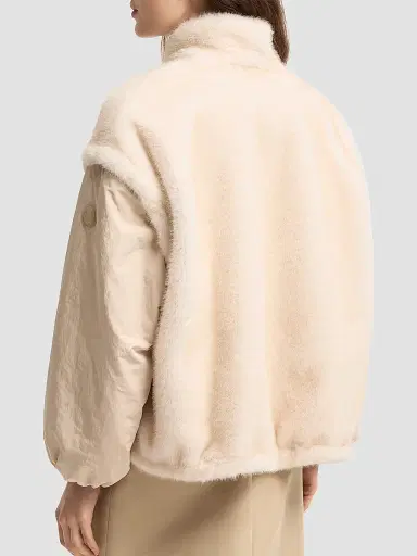 Moncler Women's Chardonneret 2-in-1 Reversible Puffer Jacket in Teddy - White | Thumbnail 3 Moncler Women's Chardonneret 2-in-1 Reversible Puffer Jacket in Teddy - White | Thumbnail 3