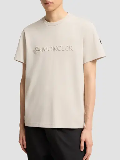 Moncler Men's Crewneck T-Shirt in Cotton - White | Thumbnail 2 Moncler Men's Crewneck T-Shirt in Cotton - White | Thumbnail 2