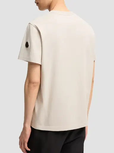 Moncler Men's Crewneck T-Shirt in Cotton - White | Thumbnail 3 Moncler Men's Crewneck T-Shirt in Cotton - White | Thumbnail 3