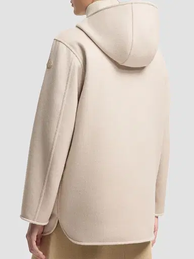 Moncler Women's Hemiptere 3-in-1 Hooded Puffer Jacket in Wool and Cashmere - Light Beige | Thumbnail 3 Moncler Women's Hemiptere 3-in-1 Hooded Puffer Jacket in Wool and Cashmere - Light Beige | Thumbnail 3
