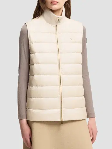 Moncler Women's Hemiptere 3-in-1 Hooded Puffer Jacket in Wool and Cashmere - Light Beige | Thumbnail 4 Moncler Women's Hemiptere 3-in-1 Hooded Puffer Jacket in Wool and Cashmere - Light Beige | Thumbnail 4