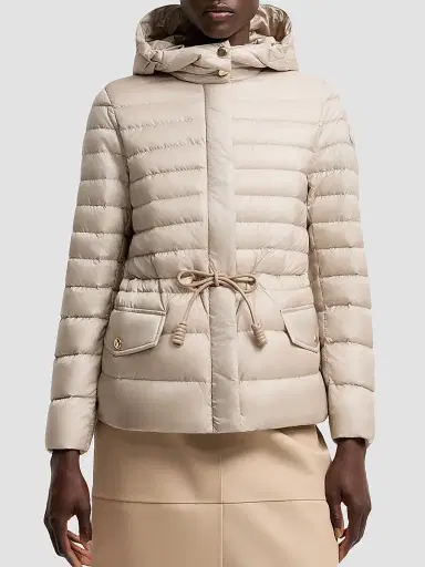 Moncler Women's Raies Puffer Coat with Hood - Light Beige | Thumbnail 2 Moncler Women's Raies Puffer Coat with Hood - Light Beige | Thumbnail 2