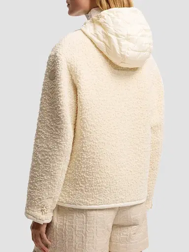 Moncler Women's Hylesine 3-in-1 Puffer Coat in Wool and Cotton Blend - White | Thumbnail 3 Moncler Women's Hylesine 3-in-1 Puffer Coat in Wool and Cotton Blend - White | Thumbnail 3