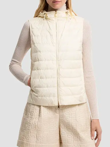 Moncler Women's Hylesine 3-in-1 Puffer Coat in Wool and Cotton Blend - White | Thumbnail 4 Moncler Women's Hylesine 3-in-1 Puffer Coat in Wool and Cotton Blend - White | Thumbnail 4