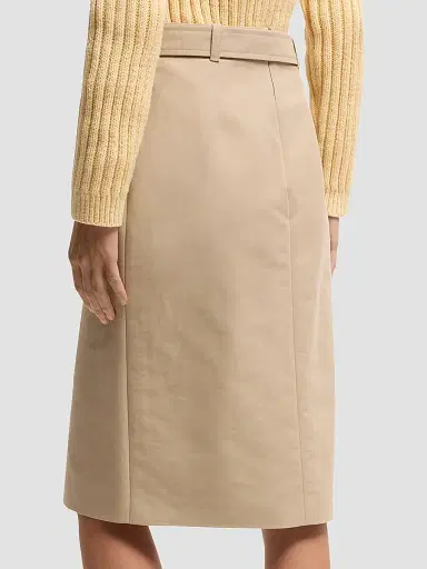 Moncler Women's Skirt in Cotton with Belt - Beige | Thumbnail 3 Moncler Women's Skirt in Cotton with Belt - Beige | Thumbnail 3
