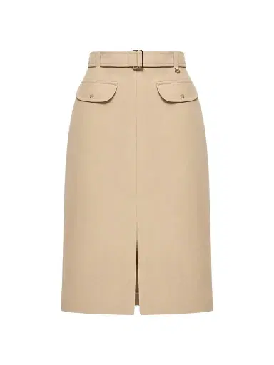 Moncler Women's Skirt in Cotton with Belt - Beige | Thumbnail 1 Moncler Women's Skirt in Cotton with Belt - Beige | Thumbnail 1