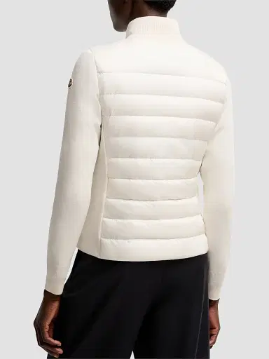 Moncler Women's Down-Filled Cardigan in Wool - White | Thumbnail 3 Moncler Women's Down-Filled Cardigan in Wool - White | Thumbnail 3