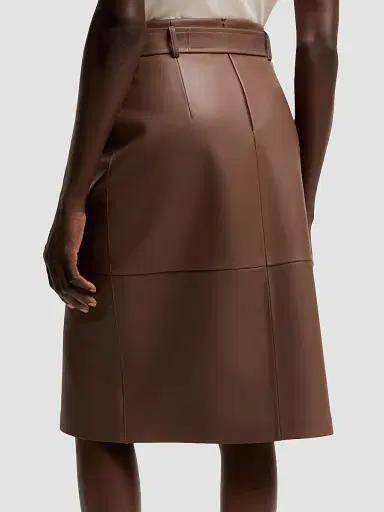Moncler Women's Skirt in Leather - Brown | Thumbnail 3 Moncler Women's Skirt in Leather - Brown | Thumbnail 3