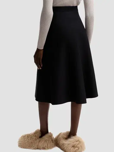 Moncler Women's Skirt in Wool Blend - Dark Blue | Thumbnail 3 Moncler Women's Skirt in Wool Blend - Dark Blue | Thumbnail 3