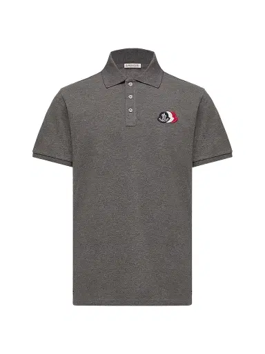 Moncler Men's Polo Shirt in Cotton Piquet - Dark Gray | Thumbnail 1 Moncler Men's Polo Shirt in Cotton Piquet - Dark Gray | Thumbnail 1