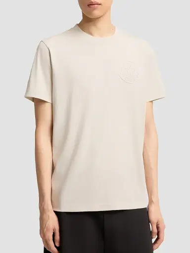Moncler Men's Crew-Neck T-Shirt in Cotton - White | Thumbnail 2 Moncler Men's Crew-Neck T-Shirt in Cotton - White | Thumbnail 2