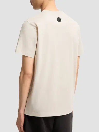 Moncler Men's Crew-Neck T-Shirt in Cotton - White | Thumbnail 3 Moncler Men's Crew-Neck T-Shirt in Cotton - White | Thumbnail 3