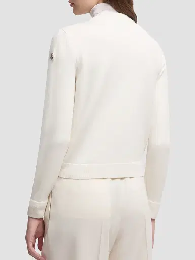 Moncler Women's Down-Filled Cardigan in Wool - White | Thumbnail 3 Moncler Women's Down-Filled Cardigan in Wool - White | Thumbnail 3