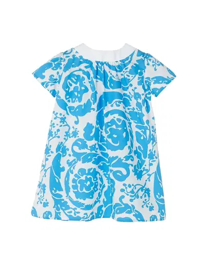 Versace Baby Girl's & Little Girl's Barocco-Print Cotton Poplin Dress - Azure Blue | Thumbnail 2 Versace Baby Girl's & Little Girl's Barocco-Print Cotton Poplin Dress - Azure Blue | Thumbnail 2