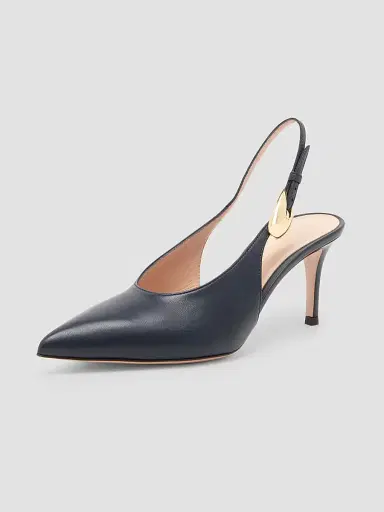 Gianvito Rossi Women's 70MM Leather Slingback Pumps - Denim | Thumbnail 2 Gianvito Rossi Women's 70MM Leather Slingback Pumps - Denim | Thumbnail 2