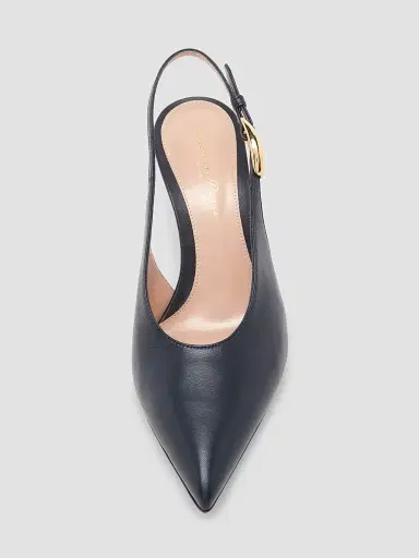 Gianvito Rossi Women's 70MM Leather Slingback Pumps - Denim | Thumbnail 4 Gianvito Rossi Women's 70MM Leather Slingback Pumps - Denim | Thumbnail 4