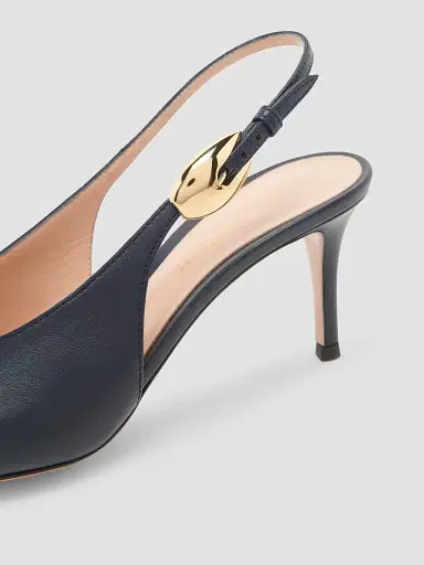 Gianvito Rossi Women's 70MM Leather Slingback Pumps - Denim | Thumbnail 5 Gianvito Rossi Women's 70MM Leather Slingback Pumps - Denim | Thumbnail 5