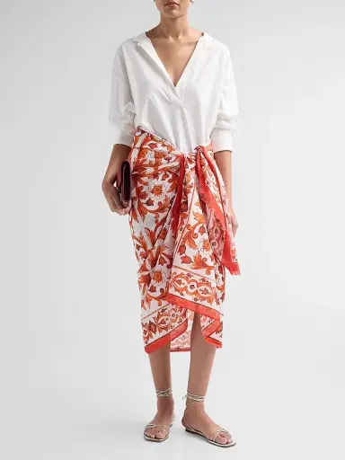 Dolce & Gabbana Women's St. Majolica Cotton Sarong | Thumbnail 2 Dolce & Gabbana Women's St. Majolica Cotton Sarong | Thumbnail 2