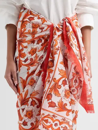 Dolce & Gabbana Women's St. Majolica Cotton Sarong | Thumbnail 5 Dolce & Gabbana Women's St. Majolica Cotton Sarong | Thumbnail 5