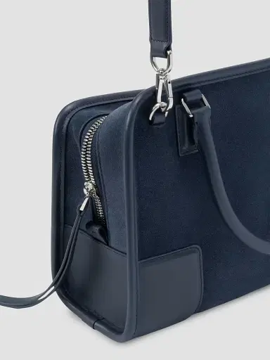 LOEWE Women's Amazona Suede Top Handle Bag - Deep Navy | Thumbnail 4 LOEWE Women's Amazona Suede Top Handle Bag - Deep Navy | Thumbnail 4