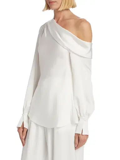 SIMKHAI Women's Alice Off-The-Shoulder Top - White | Thumbnail 4 SIMKHAI Women's Alice Off-The-Shoulder Top - White | Thumbnail 4