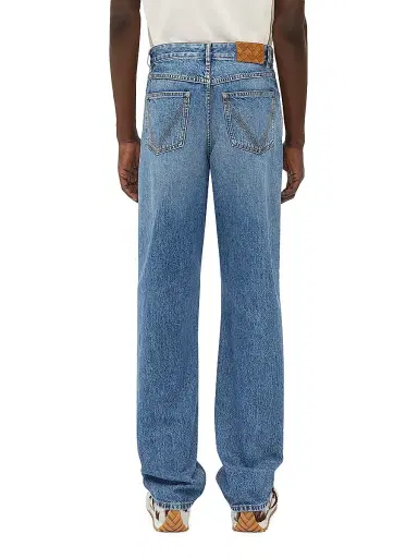Bottega Veneta Men's Intrecciato-Patch Relaxed Straight-Leg Jeans - Blue Black | Thumbnail 4 Bottega Veneta Men's Intrecciato-Patch Relaxed Straight-Leg Jeans - Blue Black | Thumbnail 4