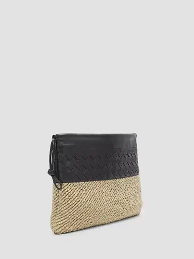 Bottega Veneta Women's Intrecciato Leather & Raffia Clutch - Natural Espresso | Thumbnail 3 Bottega Veneta Women's Intrecciato Leather & Raffia Clutch - Natural Espresso | Thumbnail 3