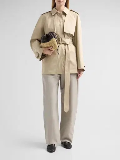 Bottega Veneta Women's Intrecciato Leather & Raffia Clutch - Natural Espresso | Thumbnail 5 Bottega Veneta Women's Intrecciato Leather & Raffia Clutch - Natural Espresso | Thumbnail 5